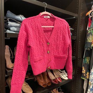 Zara Pink Knit Sweater/Cardigan size: small